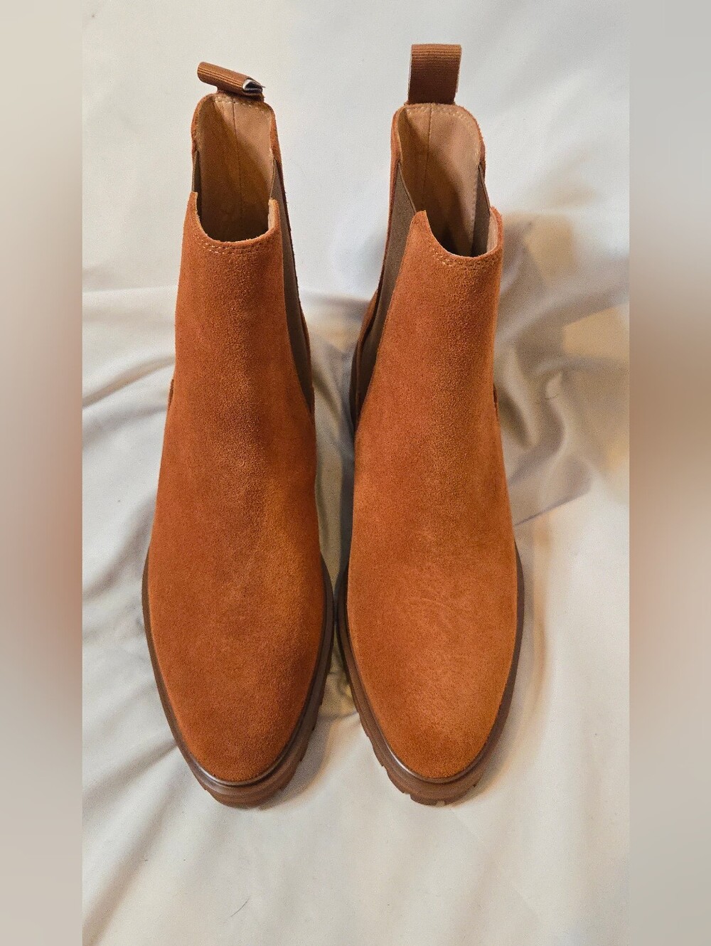 NWOT Quince Suede Ankle Chelsea Boots Brown Cinnamon Women's 7